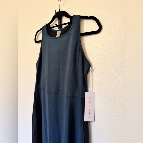 NEW Krimson Klover Bainbridge Dress Racerback Modal Stretch Blue Midi Small NWT - Picture 2 of 11